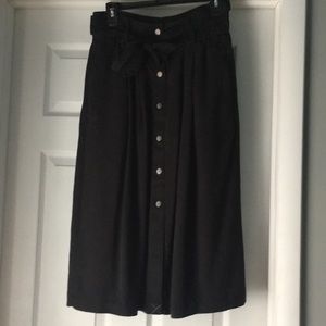 Ann Taylor Midi Skirt, high waisted w/ buttons